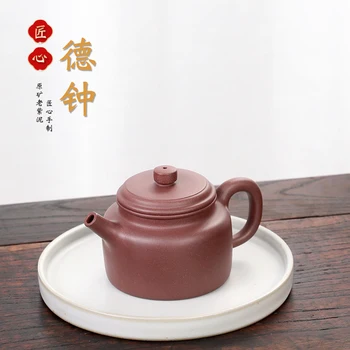 

of light color sand yixing are recommended by the pure manual kung fu tea set undressed ore old, purple clay pot clock