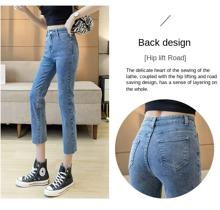 clara na moda, jeans stretch reto, calça de sete pontos