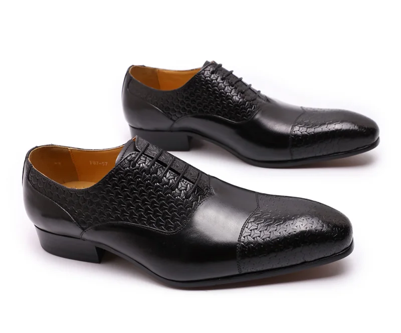 Мужские модельные туфли; натуральная кожа; принт ручной работы; шнуровка; острый носок; мужские оксфорды; офисная обувь; формальная обувь; Цвет черный, коричневый