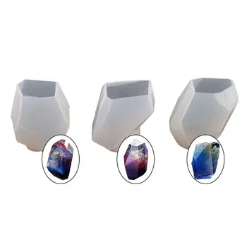 

3 Shapes DIY Resin Diamond Jewelry Casting Molds Multi-Faceted Large Silicone Mold for Making Crafting Tool