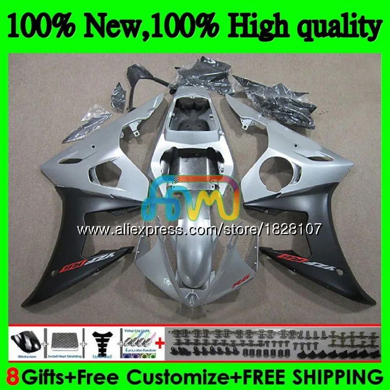 Средства ухода за кожей для YAMAHA YZF R6 S R6S 06-09 YZFR6S 06 07 08 09 52BS. 5 YZF600 YZF-600 YZF-R6S 2006 серебристый, черный 2007 2008 2009 обтекатели