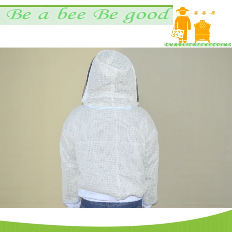 3 Layers Fully Ventilated Beekeeping Jacket with Fir-Against Fencing Veil, Round Veil Triple Layers Vented Beekeeping Jacket