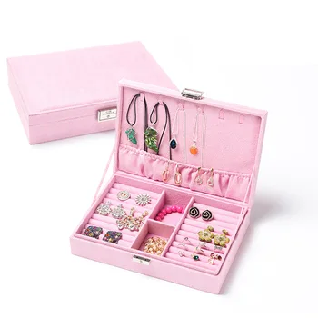 

YIWUMART Flannel Jewelry Storage Display Box Studs Earrings Ring Storage Case Women Wedding Graduation Birthday Excellent Gift