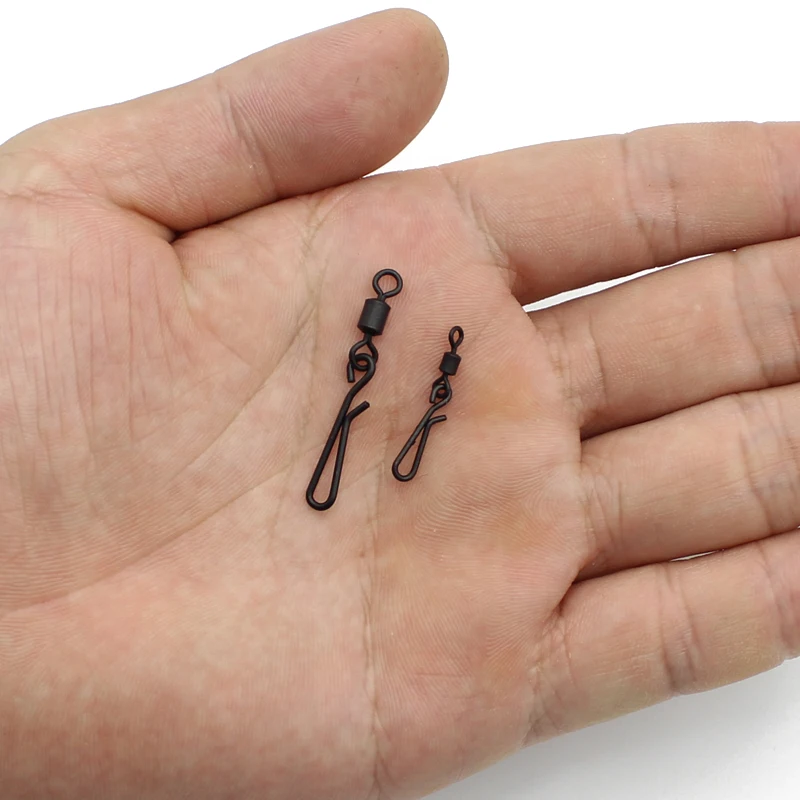 20PCS Carp Fishing Quick Change Hanging Snap Swivels Hook Bait Connector Swivels Standard Size 8/12 for Carp Fishing Rigs Making