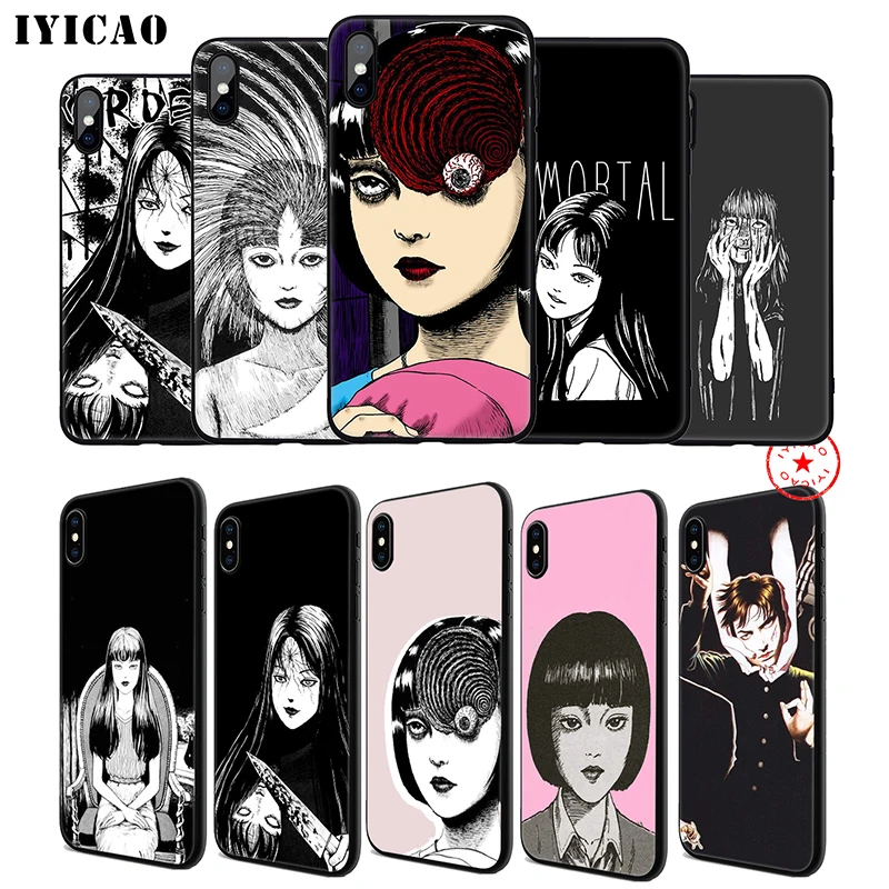 IYICAO Japanese Horror Comic Soft Phone Case for iPhone 11 Pro XR X XS Max 6 6S 7 8 Plus 5 5S SE Silicone TPU |