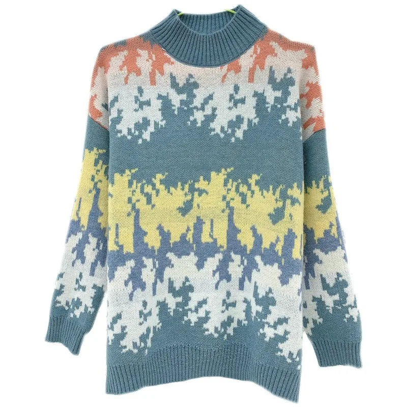 Fashion 2019 new camouflage pullover women's sweater small Xiangfeng net red loose fashion women's sweater. turtleneck sweater Fashion 2019 new camouflage pullover women's sweater small Xiangfeng net red loose fashion women's sweater. turtleneck sweater