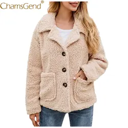Бесплатная доставка; женские плюшевые куртки; осенне-зимнее пальто с отложным воротником; однобортное пальто с длинными рукавами и