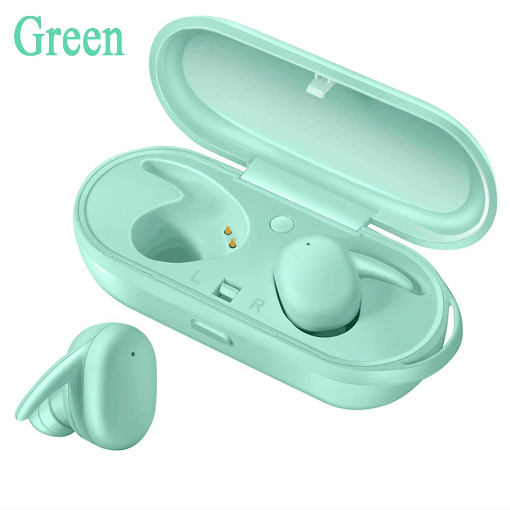 green Новые мини TWS Bluetooth наушники 5,0 гарнитура беспроводные наушники сенсорное управление Стерео шумоподавление Беспроводная гарнитура спортивные наушники - Цвет: green