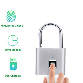 

Suitcase Bag Luggage Electronic Fingerprint Padlock Office Cabinet Padlock Intelligent Thumbprint lock Biometric Smart Lock