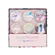 Радужные магниты на холодильник 6 шт круглый стеклянный магнит на холодильник наклейка для дома кухни школы офиса для холодильника маркерная доска