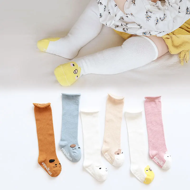 

3-Pack of Floor Socks Anti-slip Dispensing Crimping Relent Cartoon Animal Infant Hose Baby over-the-Knee Warm-keeping Socks X