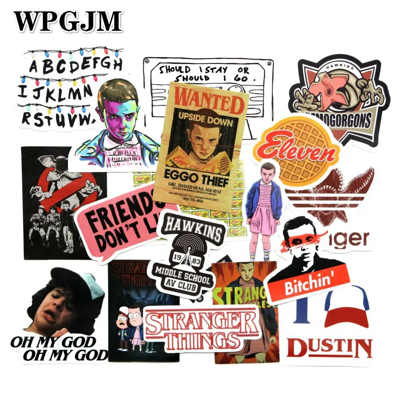 

19 Pcs/Set Stranger Things Sticker American Montauk for Laptop Luggage Car Notebook PVC Waterproof Graffiti Stickers Car Styling