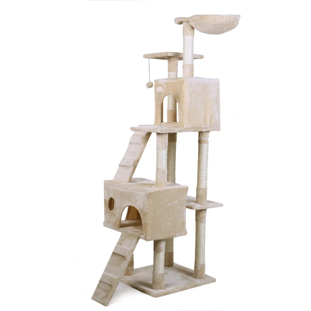 AWJ0418Beige Домашняя, мебель для кошек, игра для развлечения, домик для кошек, Спящая Когтеточка для домашних животных, рамка с отверстиями для кошачьих игр, обучение - Цвет: AWJ0418Beige