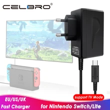 Carregador adaptador ac para nintendo interruptor carregador 15v 2.6a carregamento rápido para nintend interruptor doca/controlador suporte modo tv carregador