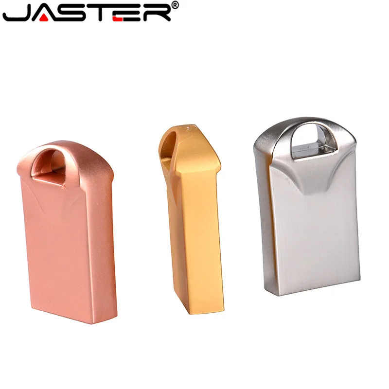 JASTER Mini Metal USB Flash Drive 64GB Pen Drives 32GB Gifts Key Chain Memory Stick 16GB U Disk 8GB 4GB Free Shipping Items