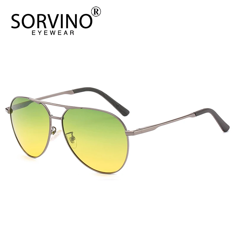 

SORVINO Polarizing Sunglasses for Men Day Night Vision Yellow Anti-glare Alloy Frame Driver Glasses Goggles gafas de sol mujer