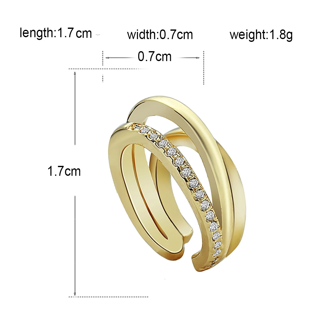 1 PCS Gold Multilayer C Shape Clip Earrings For Women Korean Fashion Without Piercing Ear Cuff Femme Jewerly Gifts 2021