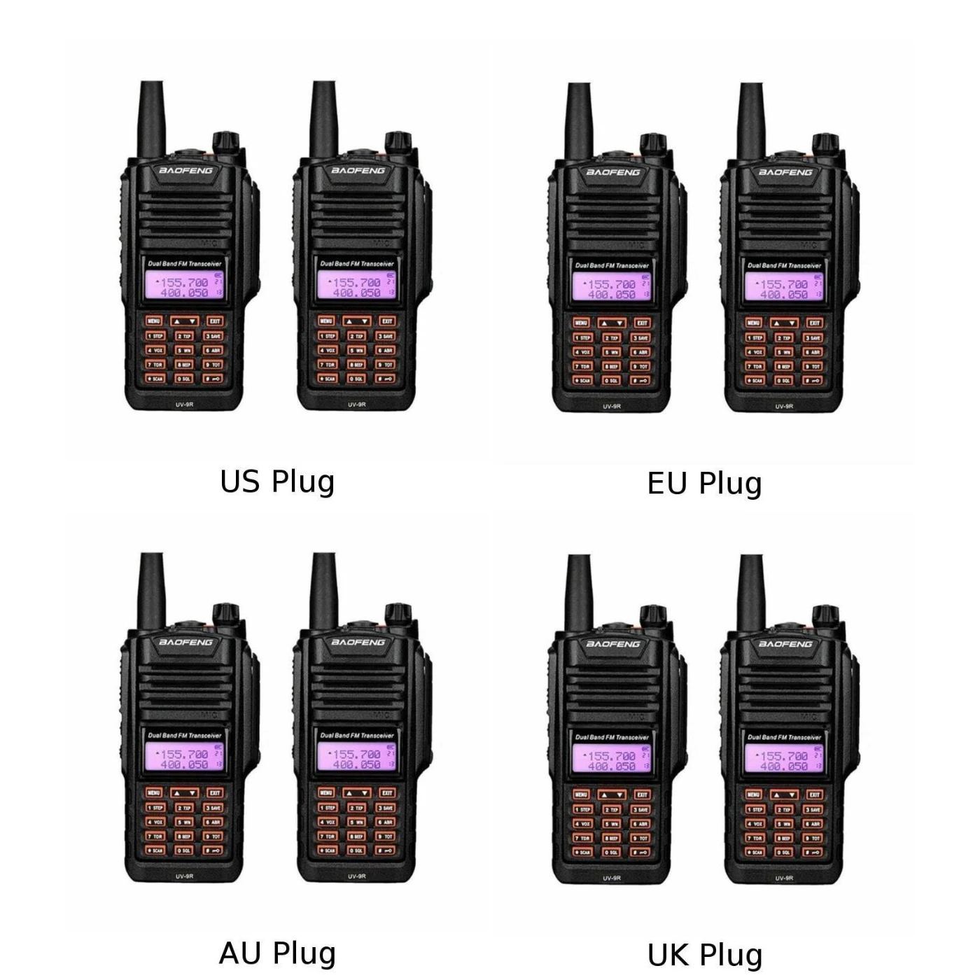 UV-9R иди и болтай Walkie Talkie радио антенна VHF/UHF двухчастотный двухсторонний передатчик прочный