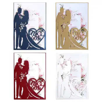 

2019 20pcs/set Laser Cut Mr & Mrs Wedding Invitations Card Invite Envelopes Kit Bridal Shower Engagement Party Supplies