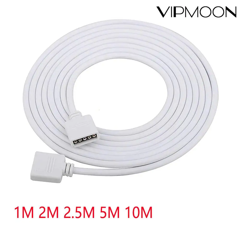 5pin RGBW RGBCW led connector Extension Cable cord Wire+ needle connectors 1M 2M 5M 10M for 5050 3528 RGBW RGBWW LED Strip light afbeelding