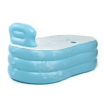 

Blue Pink Portable Bathtubs Inflatable Bathtub Large Folding Bathtub Home Bathroom Family Adults Children Full Body Bath Tub
