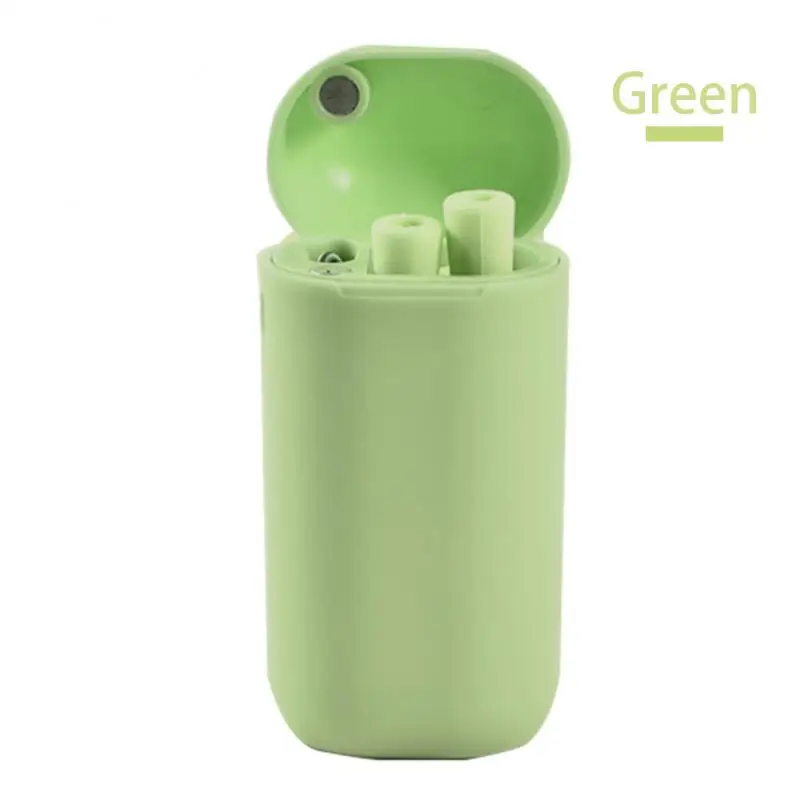 Складная соломинка для питья телескопическая многоразовая Складная соломинка с чистящей щеткой силиконовая соломинка для питья посуда для напитков домашний инструмент - Цвет: Зеленый