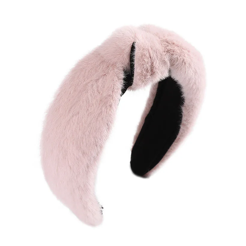 LEVAO New Soft Velvet Headband Women Girls Turban Elegant Knotted Cashmere Head Hoop Bezel Hairbands Hair Accessories Headwear - Цвет: B