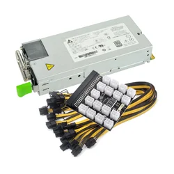 Kit d'Alimentation et d'Extraction GPU, avec Carte de Dérivation, PCIe de 6 Broches à 6 + 2 Broches, Cordon de Charge, Équipement de Bricolage Électronique de 1400 W, 17 Pièces 