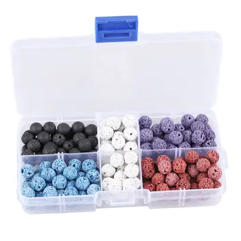 

8mm artificial volcanic stone, colorful volcanic stone loose beads combination DIY jewelry, boxed