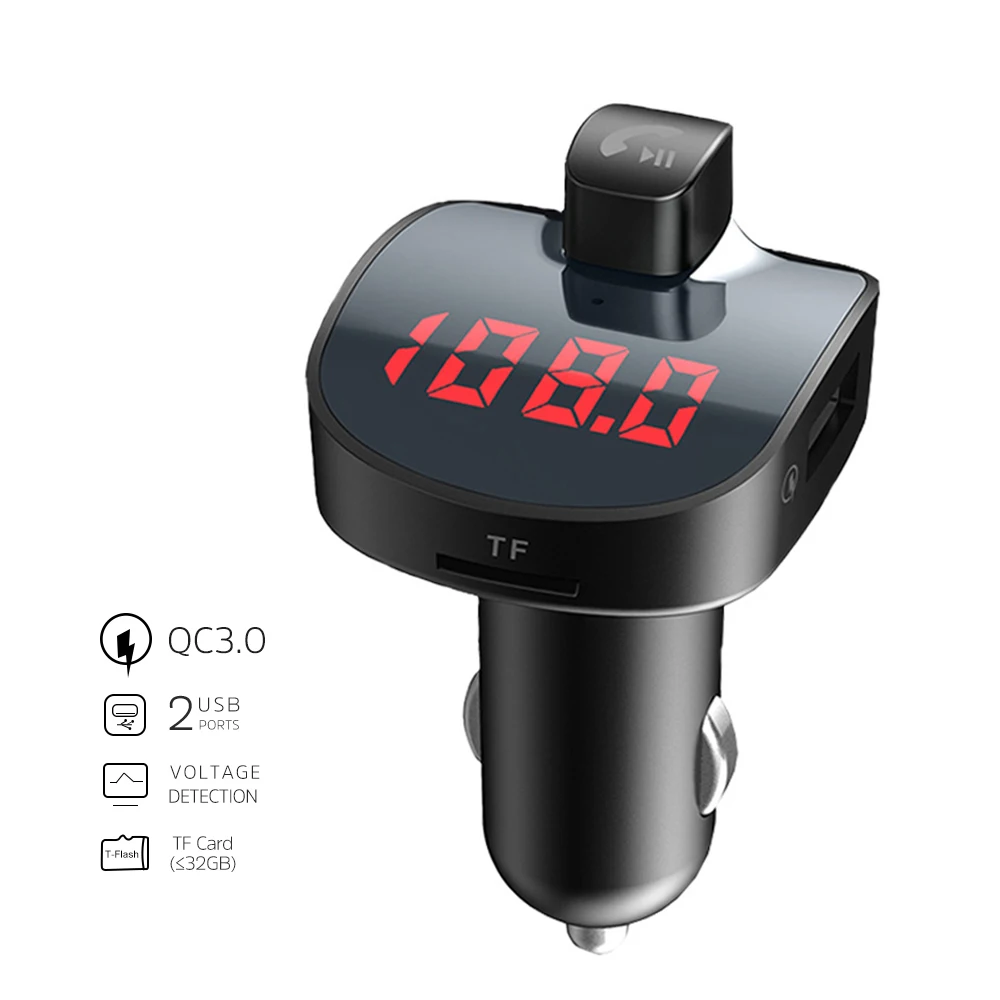 Прикуривателя автомобиля MP3 U диск FM передатчик TF цифровой Дисплей Bluetooth аудио Dual USB 3.1A 5V универсальных розеток XM-151