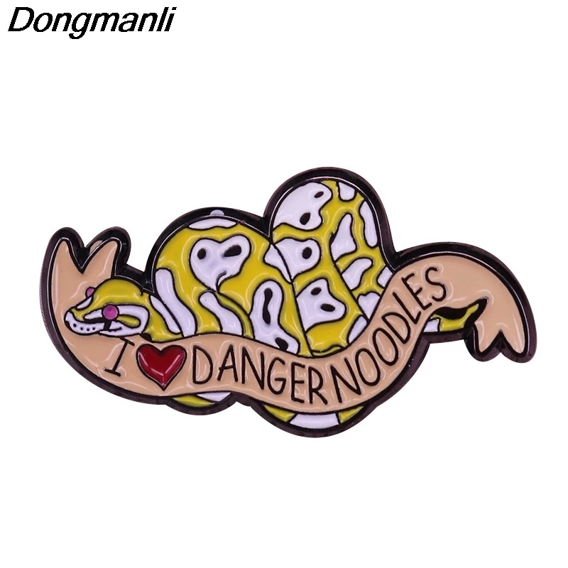 

DZ122 Python Enamel Pins Brooches Women Fashion Lapel Backpack Bags Badge Gifts Jewelry