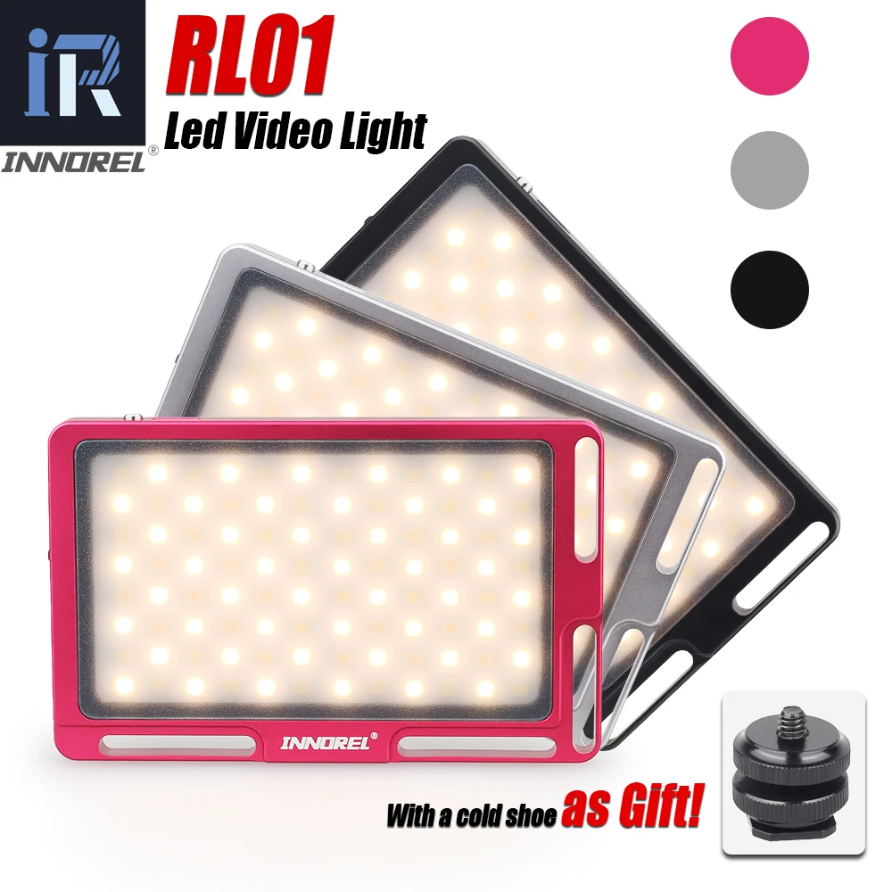 

RL01 LED Video Light Vlog Dimmable 96 Photo Studio Fill Lighting Lamp 3500-5700K for Canon Nikon Sony DSLR Cameras & Smartphone