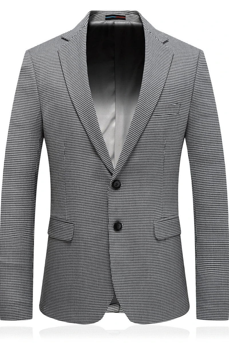 

Jacket 2020 Spring New Men's Wedding Fashion Grid Business Leisure Suits Male Smart Casual Suits M-4XL