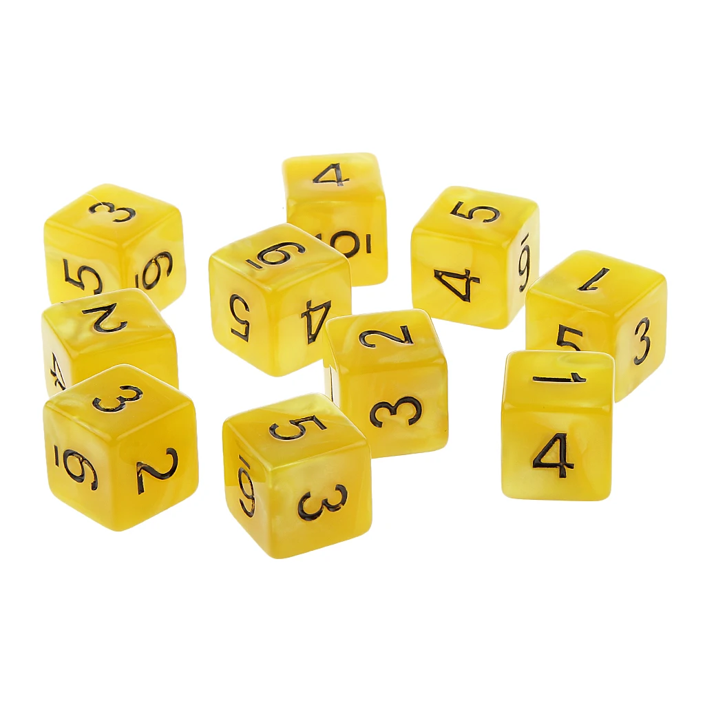10pcs Multi-Sided AcrylicTabletop Wargames RPGs MTG TRPG Role Playing Game D6 D10 D12 D20 Dices 