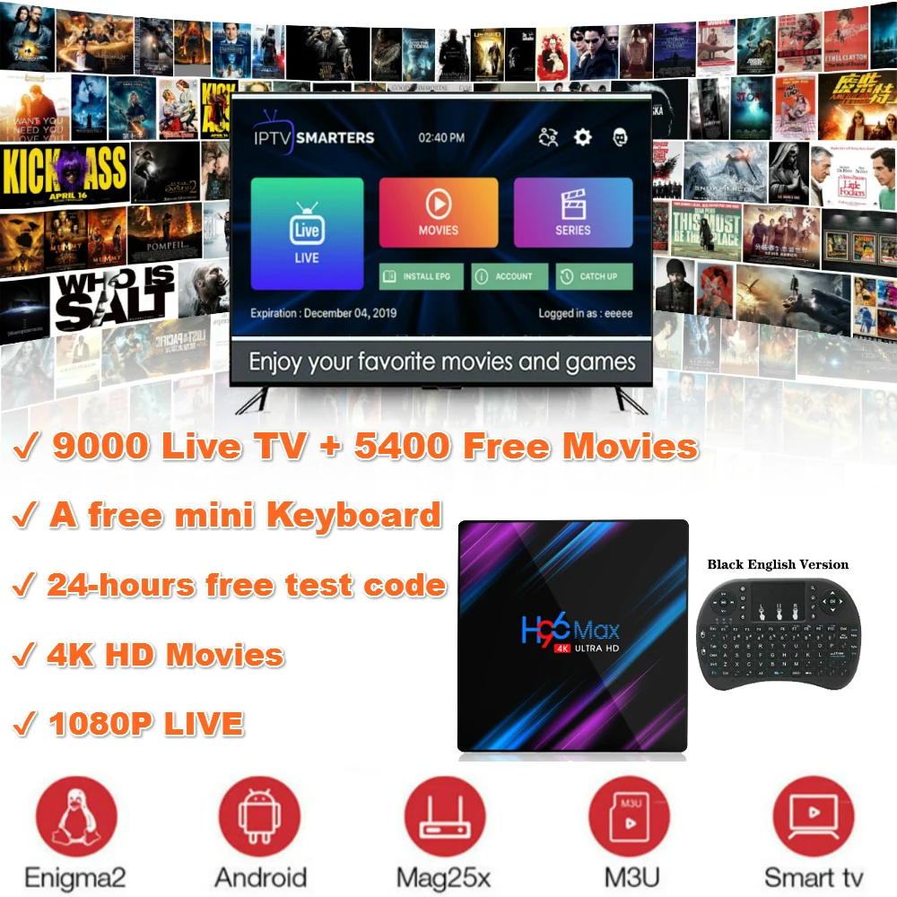 H96 MAX Android 9 0 iptv-приставка 2G/16G 4G/64G RK3318 четырехъядерный 2 4G/5G WiFi Bluetooth 4 4K HD