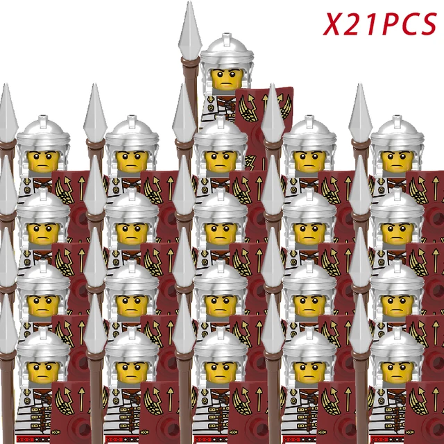 Medieval Figures Middle Ages Rome Warrior Golden Knight Hawk Castle king knights Building Block Dragon knight Toys For Children