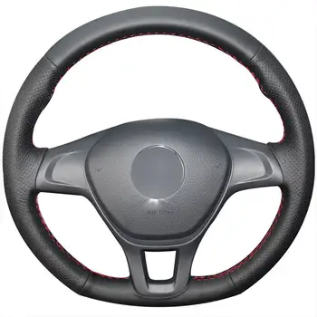 

Black Artificial Leather Car Steering Wheel Cover for Volkswagen VW Golf 7 Mk7 New Polo 2014 2015 2016 2017