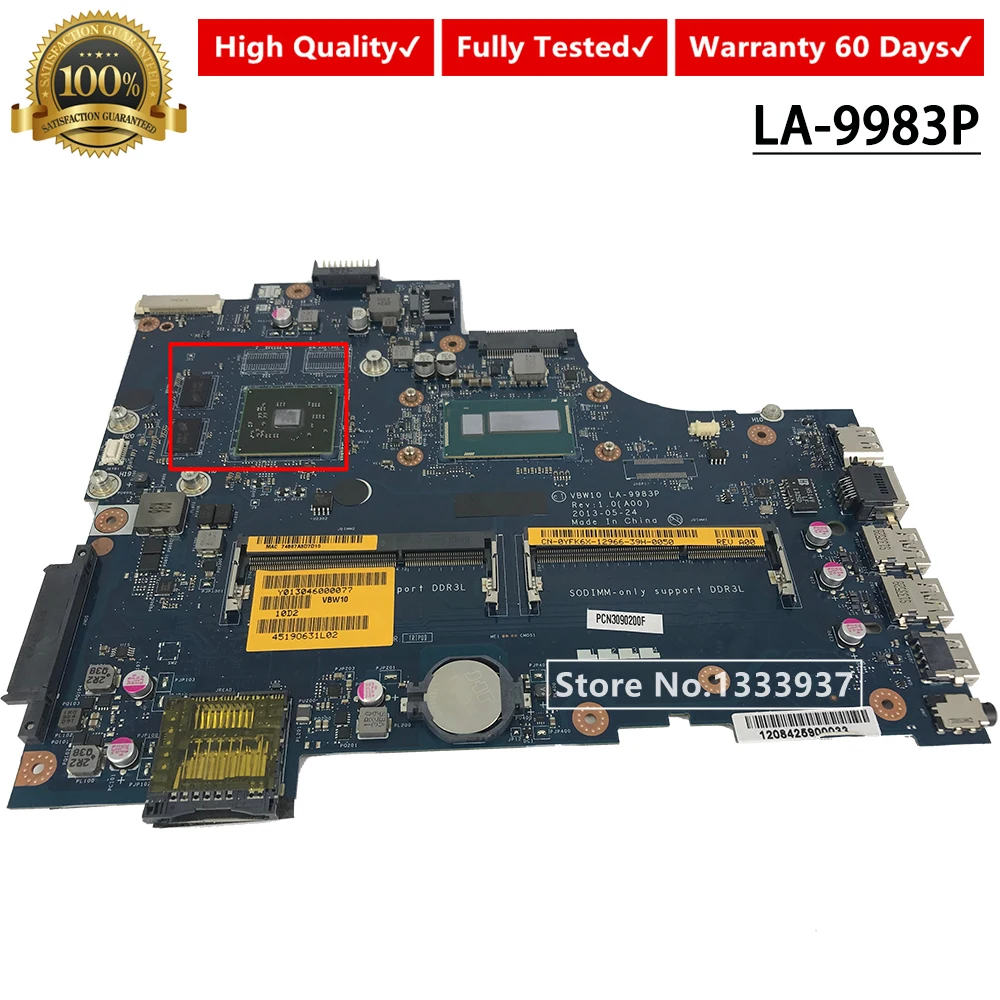 CN-0YFK6X 0YFK6X YFK6X для Dell Inspiron 17 5537 5737 3737 материнская плата ноутбука W/i5-4200U HD8670 VBW10 |