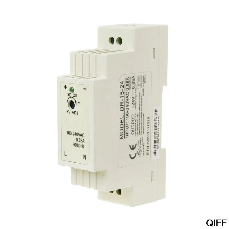 1AA700819-24V Прямая поставка& DR-15W промышленные din-рейку импульсный Питание 5V 12V 15V 24V в августе 19 - Цвет: 1AA700819-24V