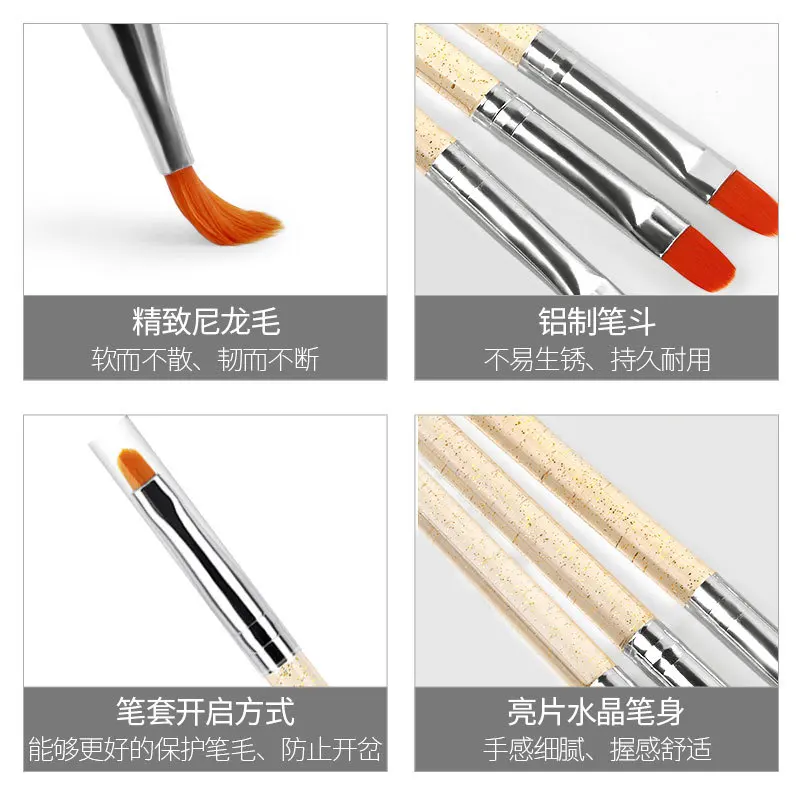 Nail Art Brush Set Uv Gel Polish Builder Gradiënt Tekening Carving Ombre Borstels 3D Nail Tip Ontwerp Schilderen Pen Manicure tool