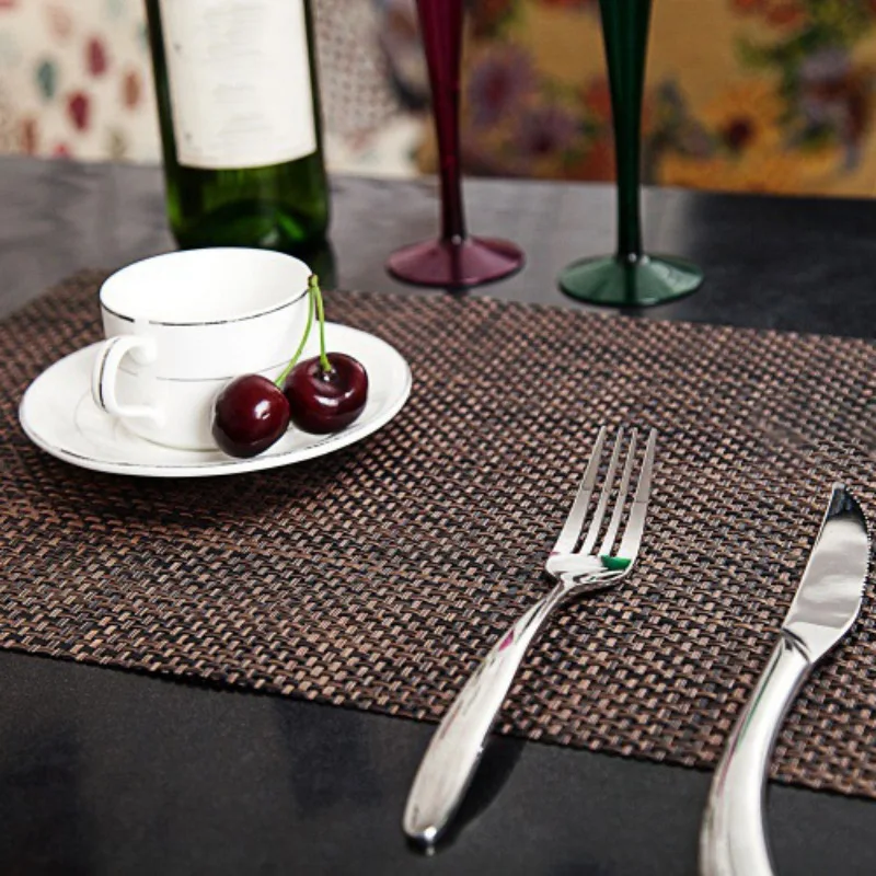 

Kitchen Decoration Coffee Mats Heat Resistant Kitchen Tablemats PVC Place Mats Heat Insulation Placemats Washable Dining Table