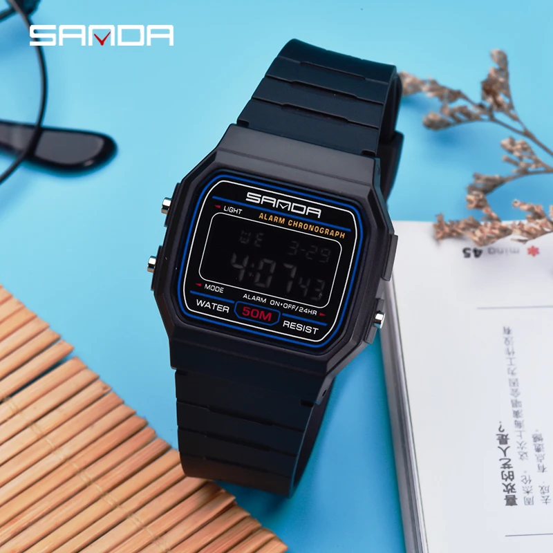 SANDA Брендовые спортивные часы детские часы для девочек и мальчиков наручные часы водонепроницаемые наручные электронные цифровые детские часы