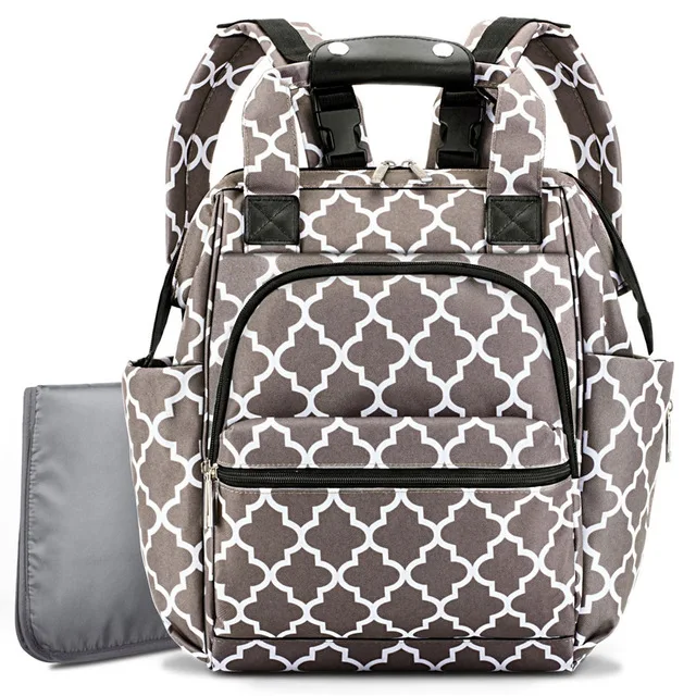 Сумка для подгузников, сумка для подгузников для мамы и ребенка, Большая вместительная сумка для мам, рюкзак для беременных с сменной подкладкой, водонепроницаемая сумка на лямках для коляски - Цвет: Grey Lantern