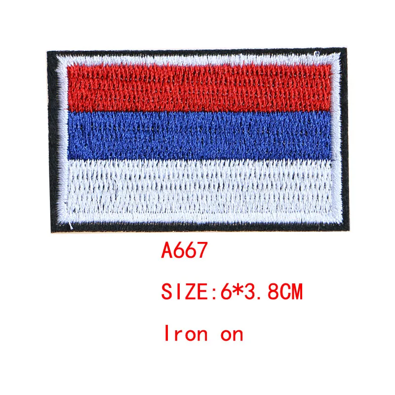 2 Pcs National flags icon Embroidered Iron on Patches for Clothing DIY Stripes Clothes Patchwork Stickers Custom Badges