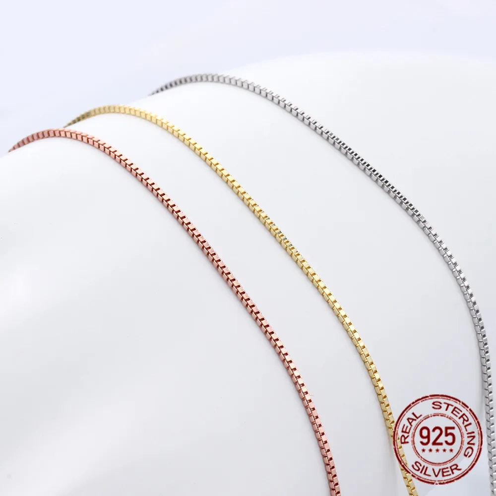 

Originality Fund S925 Silver Necklace Case Chain Ma'am Senior Electroplate Protect Color Chain All-match Pendant Single Chain