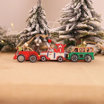

6pcs Christmas Car Hanging Decor Wooden Pendants Xmas Tree Ornaments 8*6.5cm For Gift Tags Christmas Tree Hanging Scrapbooking