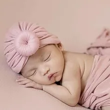 Детская чалма, завязанные узлом, одноцветные повязки на голову для девочек, осенние шапки для новорожденных