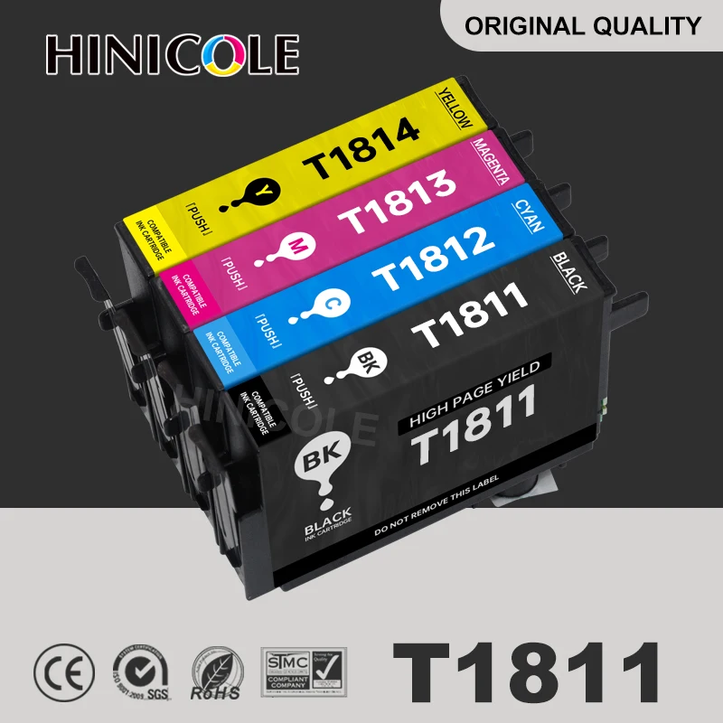 T1811-T1814 совместимый чернильный картридж для Epson XP-212 XP-215 XP-312 XP-315 XP-412 XP-415 XP-225 XP-322