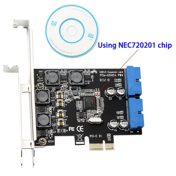 

PCI E To USB 3.0 Front Adapter Transmission 19 20 Pin Interface Converter Desktop Computer Expansion Card Internal High Speed