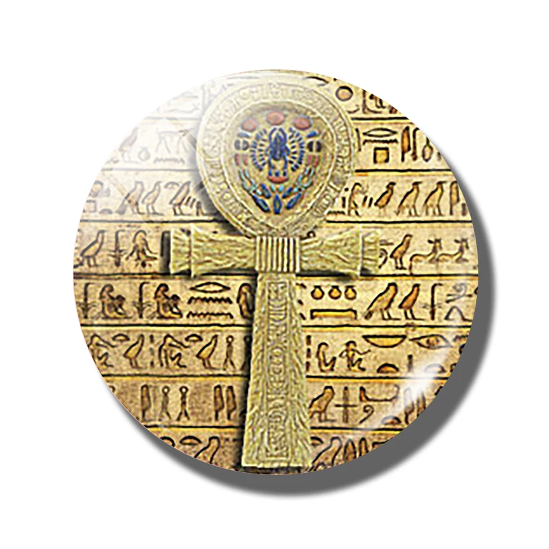 50 мм Древний Египет магниты на холодильник стекло Scarab Isis Anubis Cleopatra Scarab Египетский крест магнитные наклейки на холодильник Декор - Цвет: AS SHOW